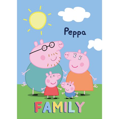 BRANDMAC PEPPA PIG FAMILY KIDS COUVERTURE POLAIRE POLYESTER 100 X 140 CM 12001