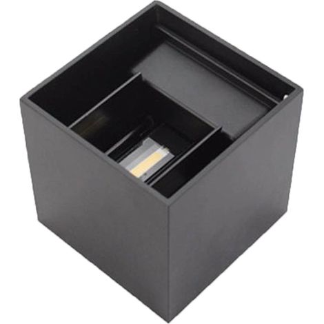 Applique murale carrée noire 12W 3000K éclairage chaud en alliage d'aluminium décoratif LED pour la maison (1/5)