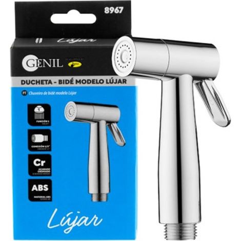 Douchette bidet Lújar en ABS chromé, raccord 1/2", design moderne et installation facile