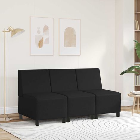  Modulares Armfreies Sofa  Schwarz 55 x 74 x 82 cm Kunstleder