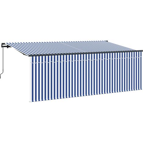 Maison Exclusive - Einziehbare Markise Blau und Weiß 400 x 200 cm