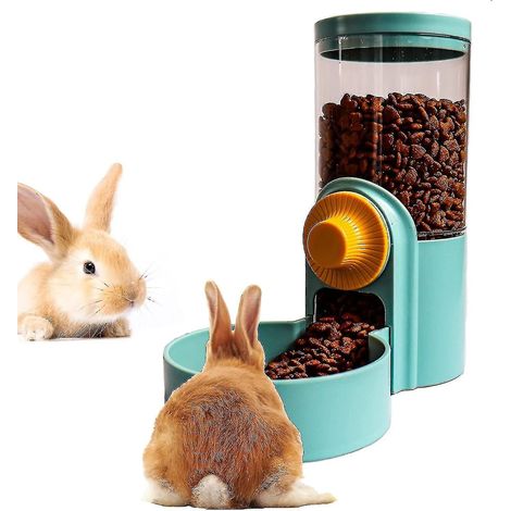 Distributeur automatique de nourriture suspendu pour lapins, mangeoire automatique à gravité pour cages de petits animaux (1/5)