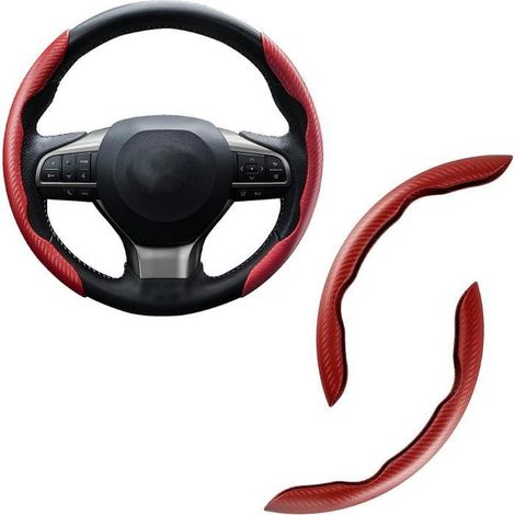 2 housses de volant en fibre de carbone, antidérapantes et sécurisées, pour volant 38 cm, convient aux femmes et hommes (1/4)