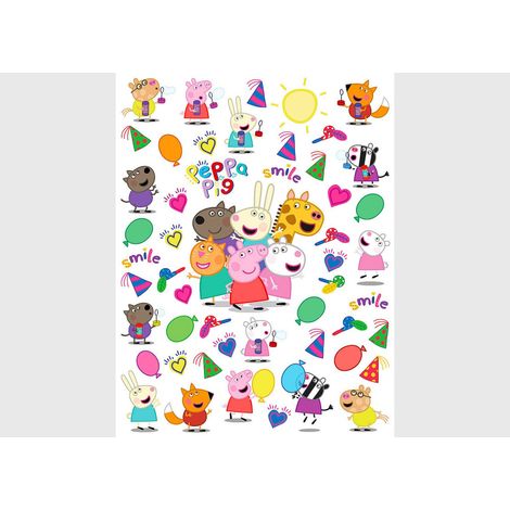 Stickers Peppa pig et ses amis - 1 planche 65x85 cm (1/5)
