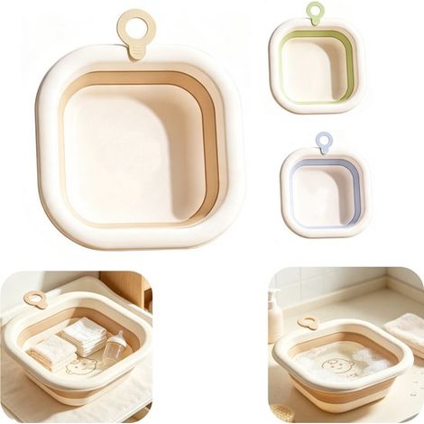 Bassines pliables lot de 3 - cuvettes 32 x 27,5 cm pour bain de pieds et bébé (1/5)