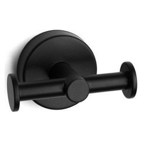 Appendiabiti bagno doppi ganci laterali acciaio inox nero opaco  MIRA-N kamalu