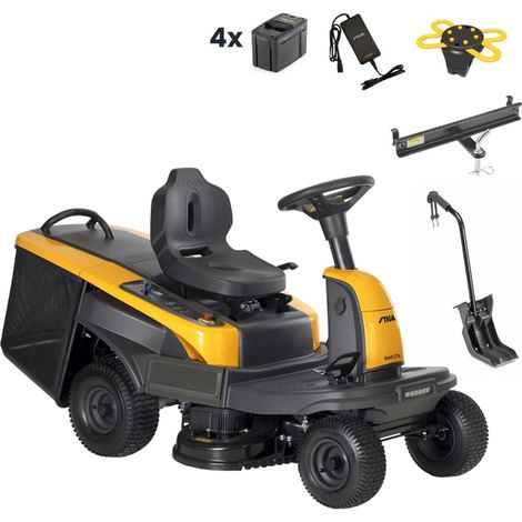 Stiga Akku-Aufsitzmäher Swift 372e inkl. 4 x 5 Ah Akkus, Ladegerät, Mulchkit (1/5)