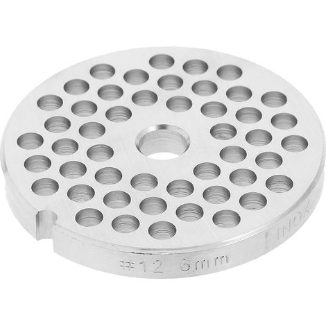 Plaque de Broyage en Acier Inoxydable 69mm Trou Central 6mm pour Hachoir à Viande, Compatible, Facile à Nettoyer, Accessoire la Cuisine Argenté (1/5)