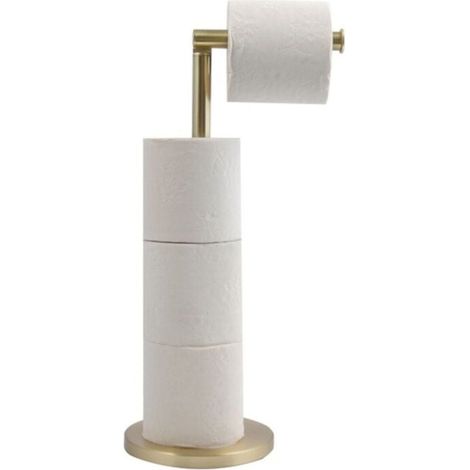 GROOFOO-Porte Rouleau papier Wc sur pied Acier,golden (1/5)