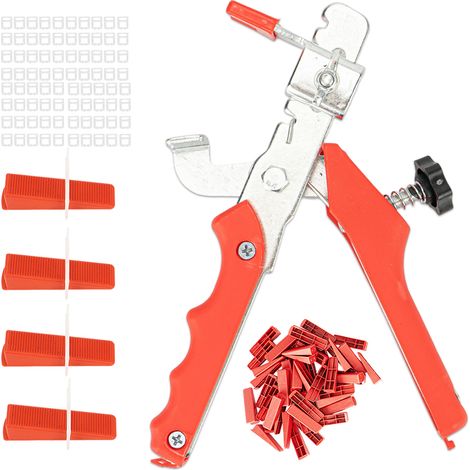 2,0 MM Kit D’aide À La Pose De Carrelage, Kit De Nivellement Pour Carrelage Avec 1 Pince, 500 Clips(2,0 Mm), 100 Cales Réutilisable (1/5)