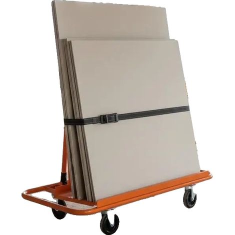 Carro para paneles, capacidad de carga de 816 kg, ruedas giratorias, color gris. (1/2)