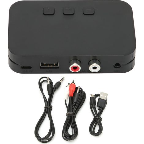 Adaptateur Audio Bluetooth 5.0 NFC pour Voiture, Connexion USB AUX 3.5mm RCA, Récepteur sans Fil pour Haut-parleurs et Système Stéréo (1/5)