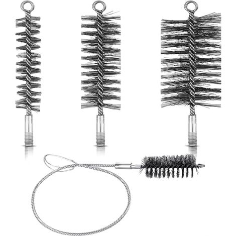 Brosses de Ramonage de Cheminée 30 mm 50 mm 80 mm Brosses de Tuyaux de Poêle Balais de Cheminée en Fil d'Acier avec Tige de Poussée Flexible Kit de Balayage pour Cheminée Chaudière (1/5)