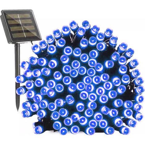 Catena Luminosa Solare 7M 100 LED Colorate per Esterno, 8 Modalità vari colori disponibili Blu