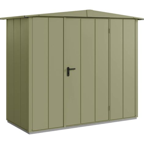 Hörmann Metall-Gerätehaus Berry Modern mit Satteldach Typ 1, 259 x 121 cm, schilfgrün, 3,1 m², 1-flüglige Tür (1/5)