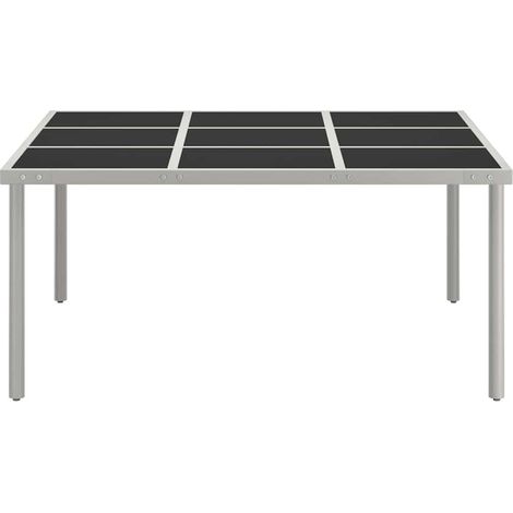 Maison Exclusive - Tavolo da Giardino 170x170x74,5 cm in Vetro e Acciaio (1/5)