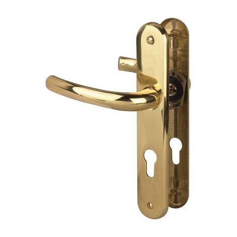 Hoppe Et Cie – Poignée de porte coulissante dorée clé I – Entraxe 195 mm – Pour portes d'entrée et bureaux sécurisés
