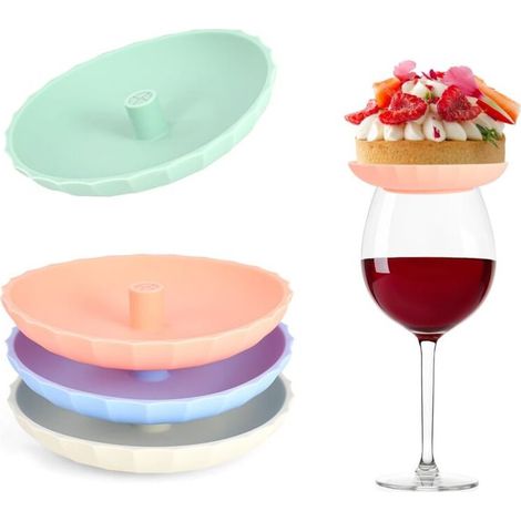 4-teiliges Silikon-Weinglas-Set, Deckel mit Strohhalmöffnung für wiederverwendbare Becher, Weindeckel für Vorspeisen, Desserts, Wurstwaren, Restaurants, Zuhause, Partys, Dekoration (1/5)