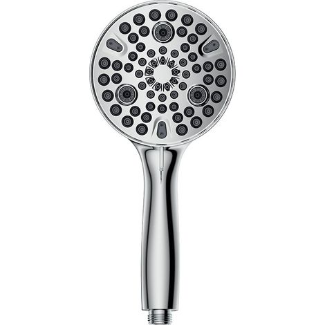 DOLASO Duschkopf + 1,5 m flexibles Duschrohr aus Stahl, 5 Funktionen Hochdruck-Multifunktions-Duschstrahl, ABS-Chrom Antikalk-Duschbrausekopf mit Düse Silber (1/5)