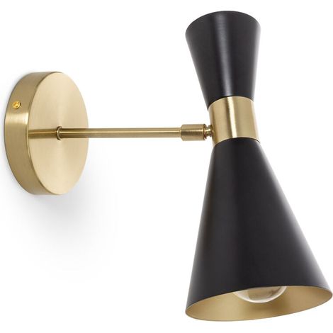 – Lampe murale orientable en métal noir – Ampoule E27 – Protection IP20 – Dimensions 250x120x260mm – Pour intérieur et espaces modernes (1/5)