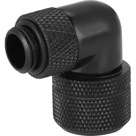 Raccord de refroidissement à eau fileté G1/4, coude à angle droit 90° pour tube épais (noir) (1/5)
