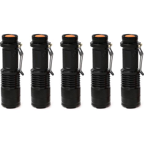 5 Mini lampe torche télescopique rechargeable, pour LED Rechargeable , noire (1/5)
