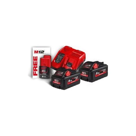 MILWAUKEE - Kit 2 batteries + chargeur M18HNRG-552 NRG MILWAUKEE - 4933464713 (1/5)