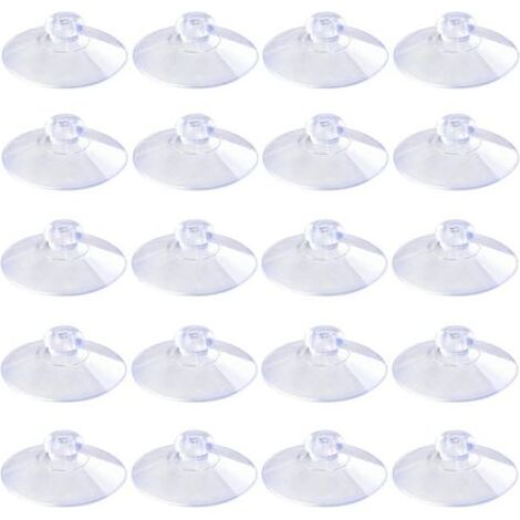 20mm 100 Pièces Mini Ventouses Transparentes Sans Crochets Sans Trous, Ventouses en Plastique PVC pour Festival Décoration Mur Verre Maison Voiture (1/4)