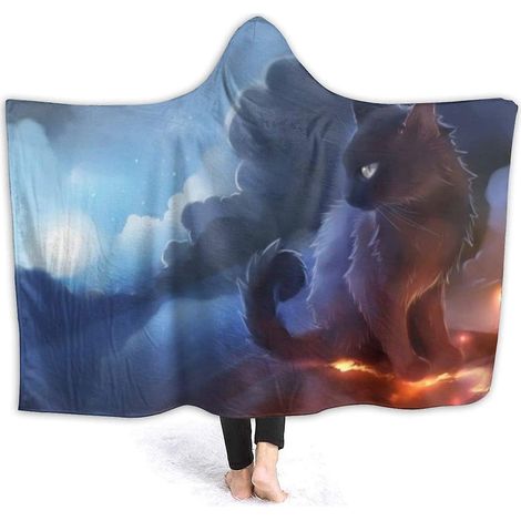 Kapuzendecke mit Katze. Niedliche, ultraweiche, warme und bequeme Decke, ideal.