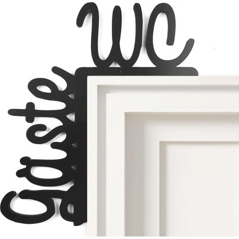 Plaque de Porte « Gäste WC » en PET Léger - Signalétique de Toilette Autocollante pour Invités - Décoration de Porte pour École Restaurant Hôtel et Maison 15x10 cm (1/5)