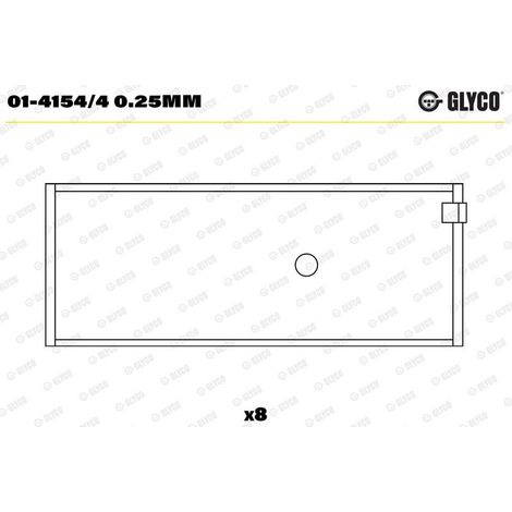 Coussinet de tête de bielle GLYCO 01-4154/4 0.25mm ALFA ROMEO 46516150