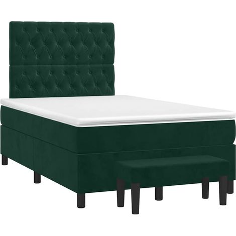 Maison Exclusive - Boxspringbett mit Matratze Dunkelgrün 120x190