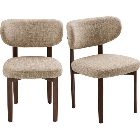 ORE-Chaise en tissu beige pied foncé x2 (1/5)