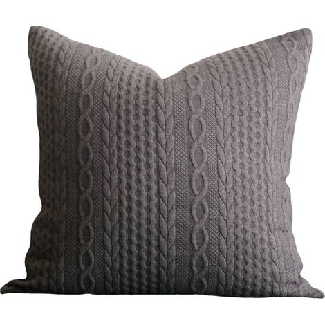 Lot de 2 housses de coussin modernes, super douces, pour canapé, chambre, voiture, 45x45 cm, gris avec motif en relief. (1/5)