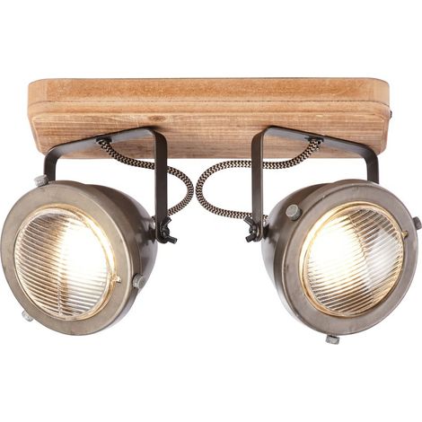 [GEBRAUCHT] B-Ware Brilliant Retrofit Deckenlampe 2 Flg Carmen Wood Deckenlampe Beleuchtung La692