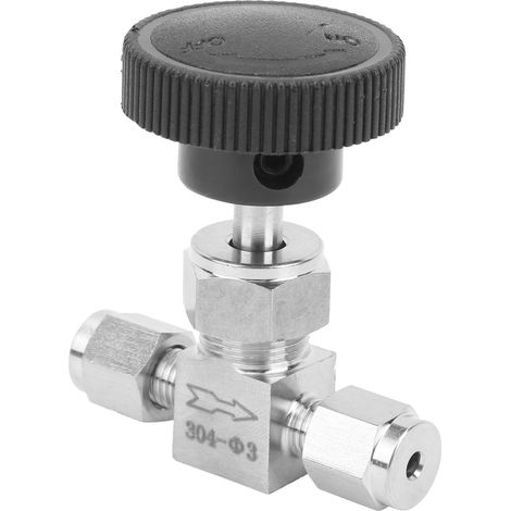 Vanne en acier inoxydable 304 à 2 voies, contrôle de débit à aiguille haute pression pour eau, gaz, pétrole et liquides (1/5)