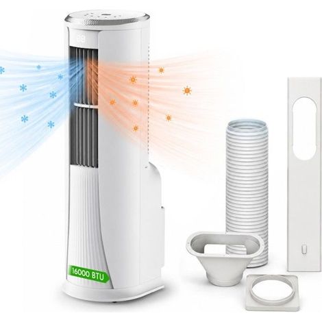 Climatiseur Mobile Réversible - 16 000 Btu - Froid & Chaud - Pompe à Chaleur Intégré
