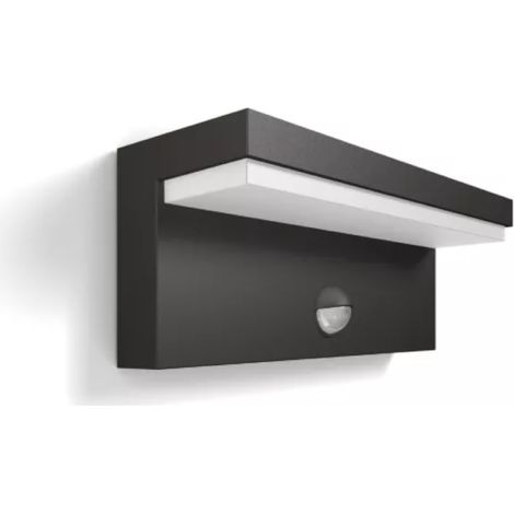 Philips myGarden - Luminaria LED de pared para exteriores 22x8 cm, 4000 K, 4,5 W, con sensor, antracita 915005378402 (1/3)