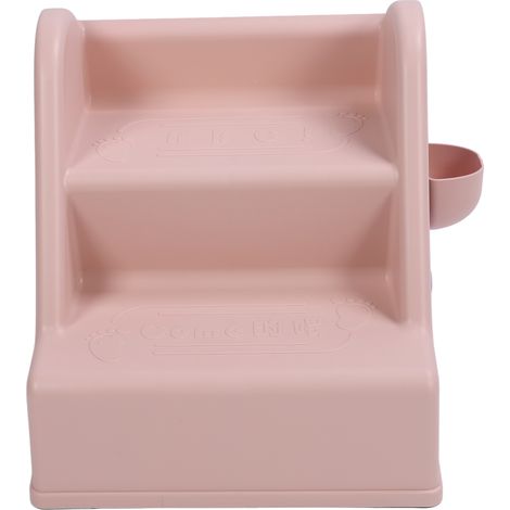 Tabouret pliant 2 marches pour enfants avec protection anti-éclaboussures, antidérapant, pour l'apprentissage de la propreté, rose (1/5)