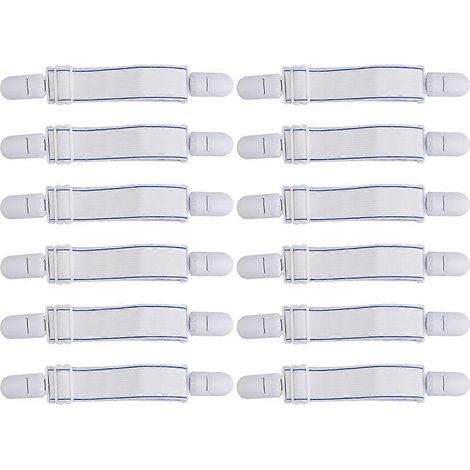Lot de 12 attaches pour draps-housses-15x2.5CM-White