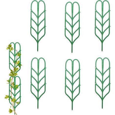 6 supporti a forma di foglia per piante rampicanti in vaso, mini traliccio per piante in vaso, supporto fai-da-te per piante rampicanti, ortaggi e fiori (1/5)