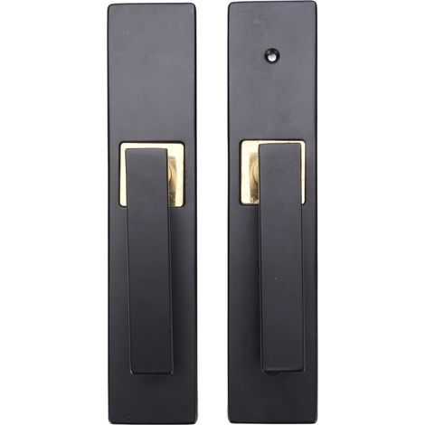 GARRYFIZH Poignée de porte à clé noir aluminium - haute sécurité, silencieuse, pour salle de bain/chambre, projet maison (1/5)