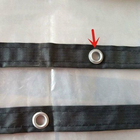 Tela cerata impermeabile trasparente con occhielli, tela cerata ultraleggera resistente allo strappo antipioggia multiuso in PE (Colore: Trasparente, Dimensioni: 200x200 cm) (1/4)