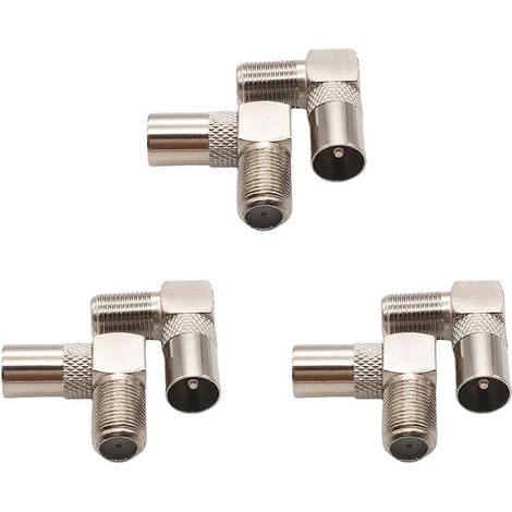 Adaptateur professionnel coudé de type F femelle vers mâle, boîtier en alliage et construction métallique, utilisé pour la transmission de signaux, disponible en plusieurs couleurs. (1/5)