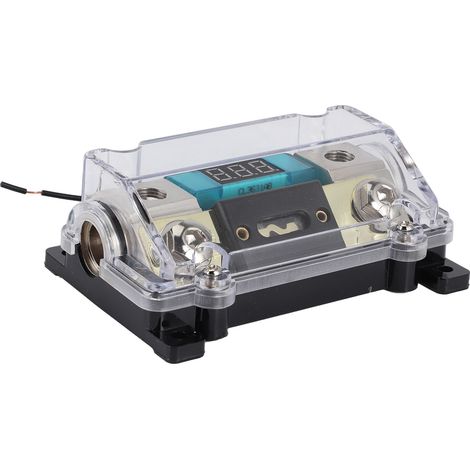 1x0GA Eingang, 1x4GA Ausgang Sicherungshalter, Verteilerblock mit Digitalvoltmeter für Auto- und Boots-Audio (1/5)