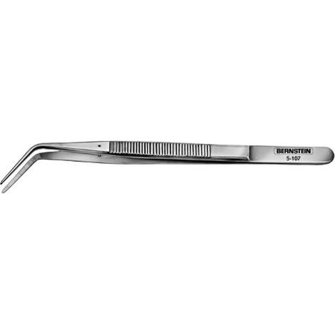 BERNSTEIN 5-107-6 - PINZETTE DI PRECISIONE PER MECCANICI, DIRITTE CON PUNTA PIEGATA, NICHELATE, 150 MM