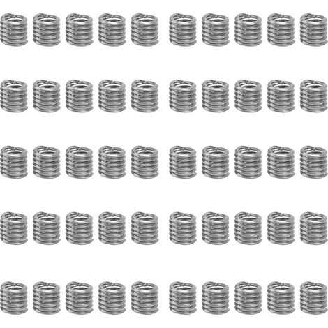 Insert de fil pour réparation de trou de vis - Ensemble 50 pièces de raccords filetés américains 2‑56 en stainless steel - Pour aéronautique, automobile, équipements mécaniques (1/5)