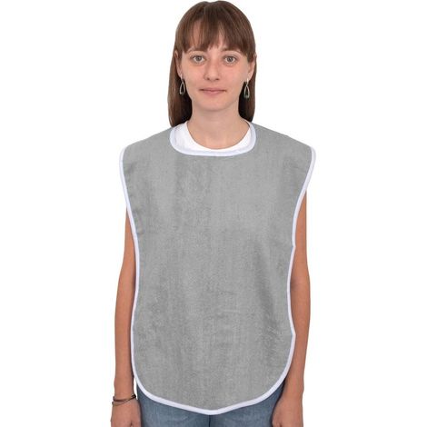 Lot de 3 bavoirs adultes - Bavoirs éponge unisexes et ajustables - Gris (1/3)