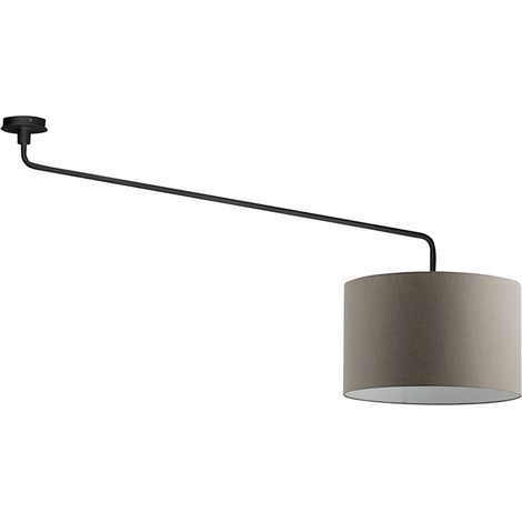 Vivien Plafoniera Nera con Paralume Tortora 48cm - Lampada Soffitto E27, Classe I, IP20, Struttura Metallo Verniciato - Rossini Group (1/5)