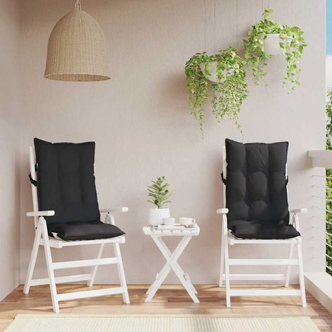 Coussins de chaise à dossier haut imperméables en tissu Oxford noir, lot de 2, 3.75kg - PANGIVO (1/5)